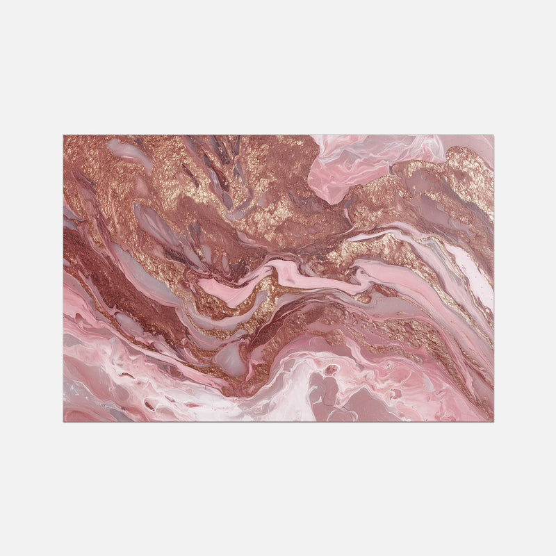 Marbled design with pink, champagne and white on a white background